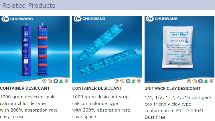 container desiccant, clay desiccant 