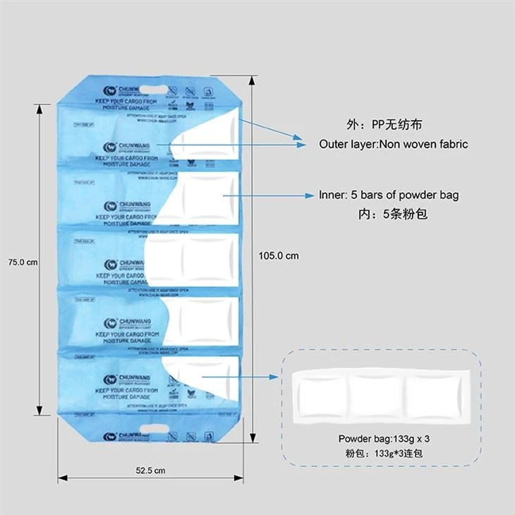 Хлорид кальция Desiccant Бланкет 2.0kg